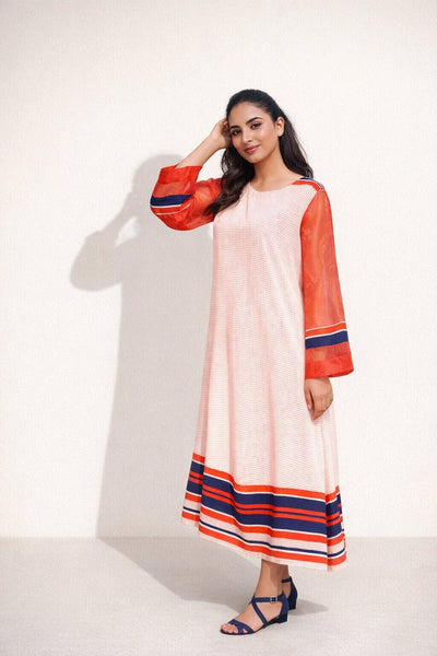 067 Graph Striped Crepe Tunic Dress | Fariha G
